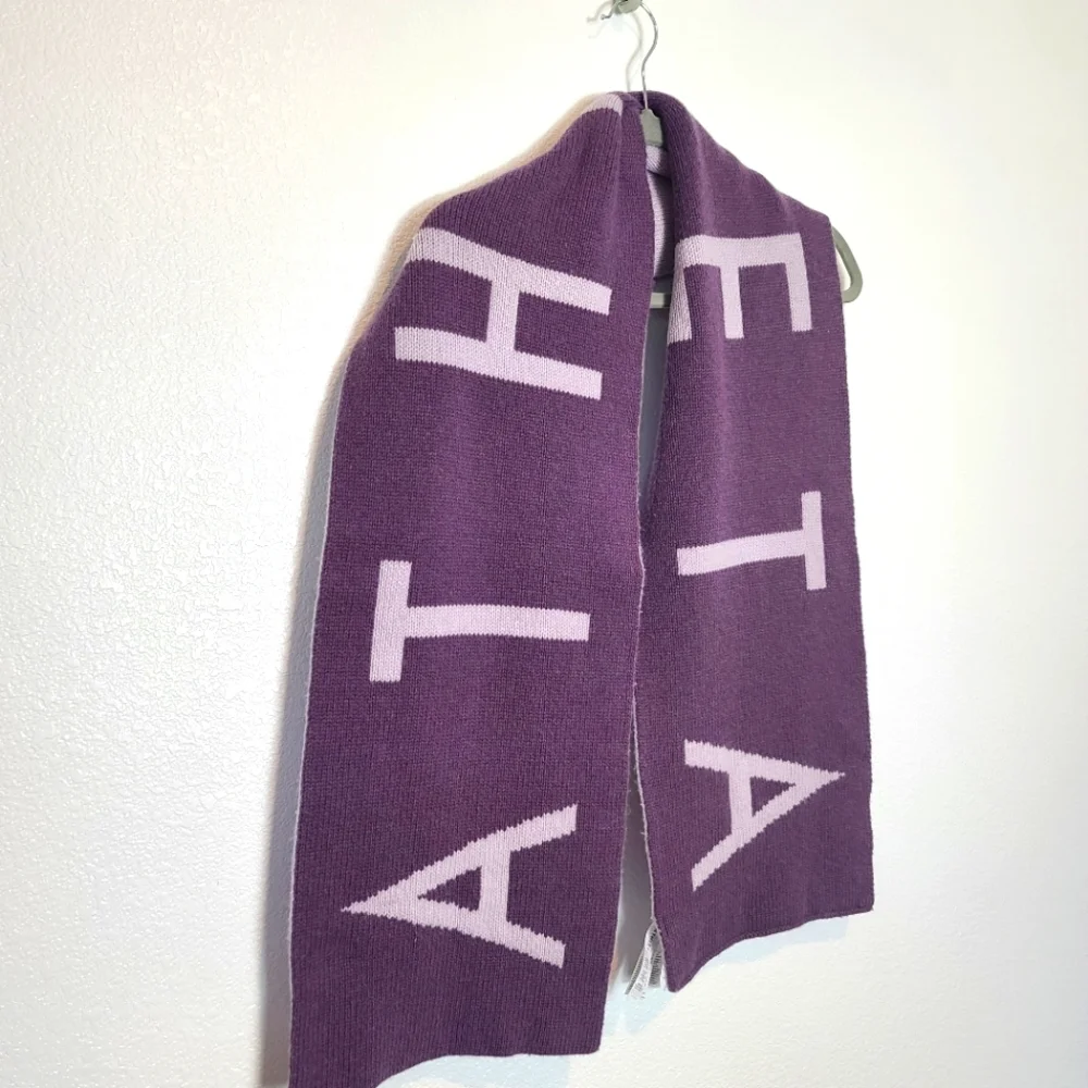 ATHLETA Daily Knit Cashmere Wool Blend Reversible Purple Cozy Scarf